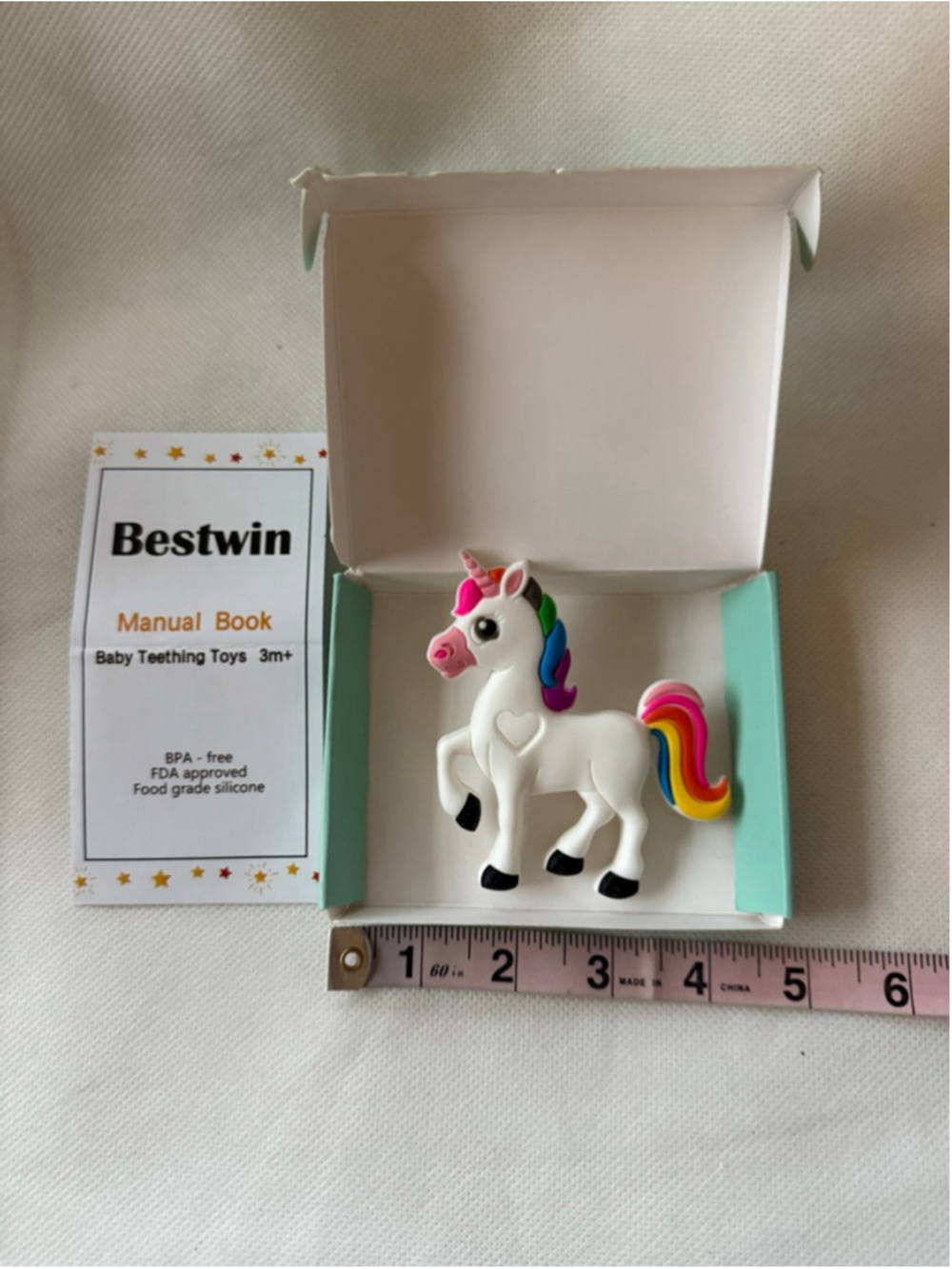 NWT Baby Unicorn Teether 100% Food Grade Silicone - Picture 2 of 6